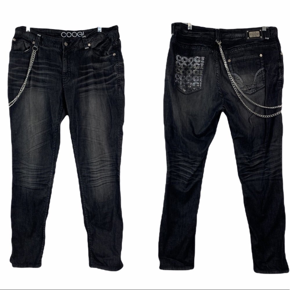 Coogi Black Chain Jeans Size 18